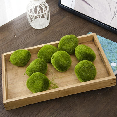 

1 Bag Artificial Green Moss Ball DIY Decoration Fake Stone Simulation Plant Shop Home Hotel Office Wall Decor