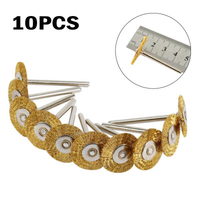 

10PCS Wire Steel Copper Brush Brushes Wheel Set Accessory For Rotary Tool DIY