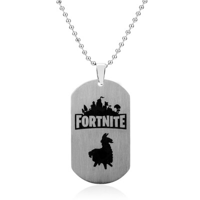 

For-Tnite Stainless Steel Necklace Cool Pendant Fans Favorite Gamer Gifts for Teen Adults