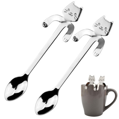 

Creative Coffee Cat Long Handle Spoons Flatware Drinking Tools