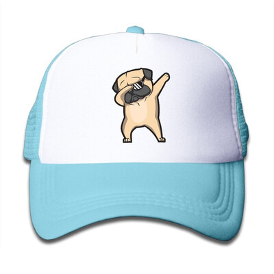 

Dabbing Pug Plain Hat Adjustable Mesh Cap For Child