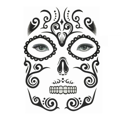 

〖Follure〗Halloween Temporary Face Art Waterproof Mask Sugar Skull Tattoo Beauty Sticker