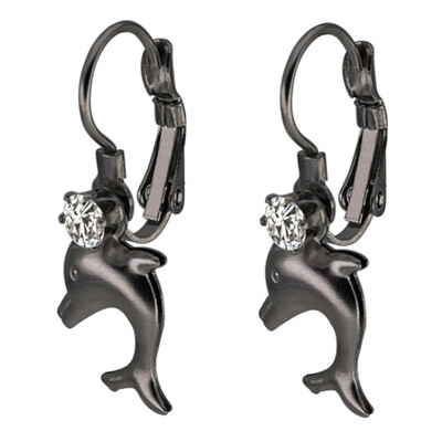 

Simple Fashion Style three colors Crystal Dolphin Earrings