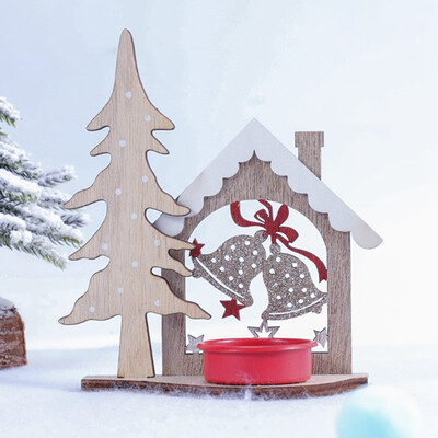 

Merry Christmas Diy Wooden Candlestick Table Top Xmas Party Wood Desktop Decoration Christmas Tree Xmas Decor