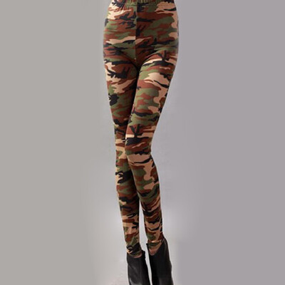 

Womens Leggings Camouflage Printed Stretch Casual Pencil Skinny Pants Trousers