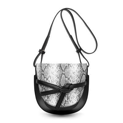 

Snake Print Shoulder Handbags Women PU Leather Flap Crossbody Saddle Bags