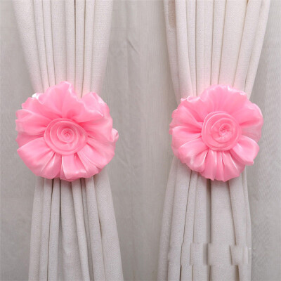 

Gobestart 1Pair Rose Flower Window Curtain Tieback Buckle Clamp Hook Fastener