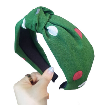 

Knot Turban Polka Dot Headband Elastic Hairband Hair Accessories For Girls No Slip Stay Hair Band