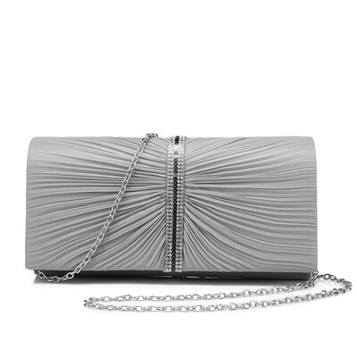 

LOVEVOOK women fashion evening clutch bags with satin good quality female crossbody bags with beading pleated hasp