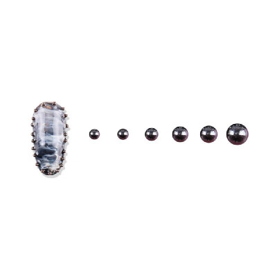 

6 GridBag 3D Metal Nail Art Decoration Gold Metal Chain Beads Line Multi-size DIY Manicure Nail Jewelry Decoration
