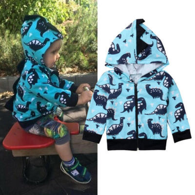 

UK Seller Toddler Kids Baby Boys Dinosaur Hooded Warm Sweatshirt Hoodies btghrr