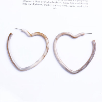 

EK236 Leopard Print Hollow Big Heart Drop Earrings For Women Acetate Resin Acrylic Earring Statement ZA Jewelry Party Pendientes