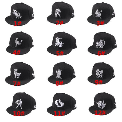 

New Fashion Men Women Cap Pattern Embroidery Eyes Snap Back Flat Hat Baseball Hip-Pop Cap Black