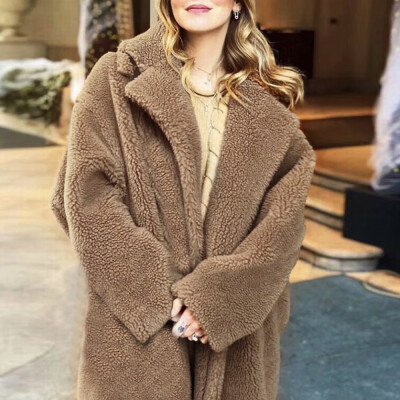 

Roseonmyhand Women Winter Solid Fuzzy Faux Fur Long Sleeve Cardigan Oversized Outwear Coat