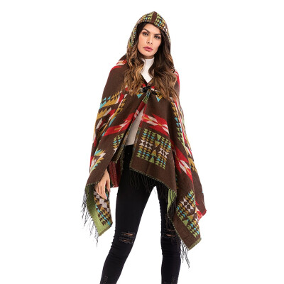 

Tailored Women V-Neck Irregular Patchwork Cloak Loose Shawl Cardigan Sweater Coat