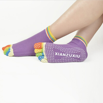 

Full Toe Socks Non Slip Anti Slip Pilates Ankle Grip Durable Cotton Dance Deportes Sock