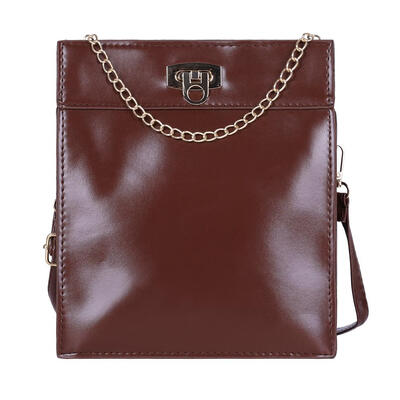 

Solid Color Totes Women Square Shoulder Messenger Leather Buckle Chain Bag