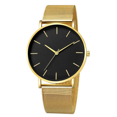 

2019 Men Women Minimalist Watch Mesh Band Stainless Steel Analog Quartz Wristwatch Lady Female Unisex Luxury Watches Relogio