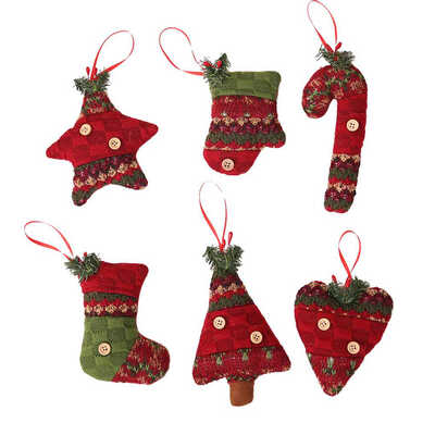 

Christmas Xmas Ornament Hanging Stick Heart Boot Glove Star Festival Tree Show Window Wall Button Scotish Toy
