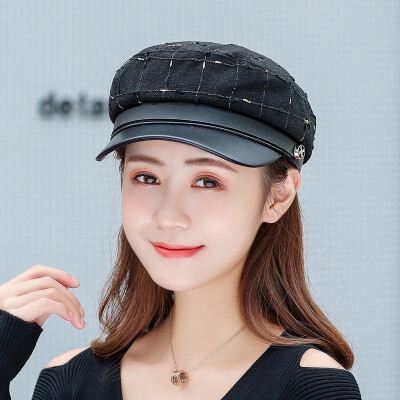 

Autumn&winter new womens Korean version of fashion a flat - top cotton navy cap casual art cap painter cap