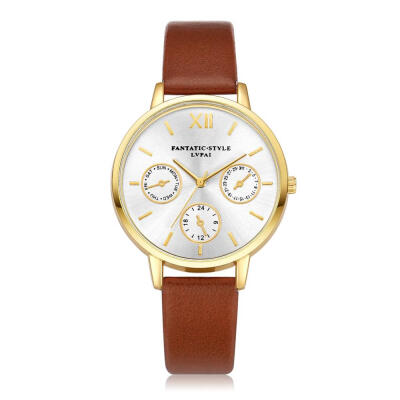 

High Quality Women Watches Golden BorderDial Ladies Quartz Wristwatch Fashion Leather Strap Clock Simple Relogio Feminino50