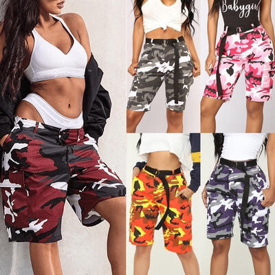 

Women Camo Cargo Trousers Casual Shorts Pants Military Army Combat Camouflage Jeans