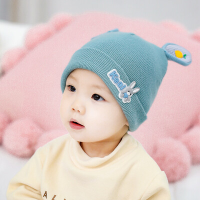

Autumn&winter baby knitted hat men&women hat kids cartoon cute rabbit letter warm hat wholesale