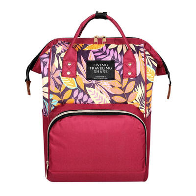 

Big Mummy Maternity Travel Backpacks Plant Print Baby Diaper Shoulder Bags