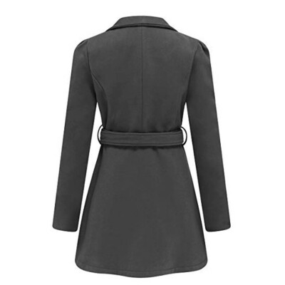 

Toponeto Womens Winter Lapel Wool Coat Trench Jacket Long Sleeve Overcoat Outwear