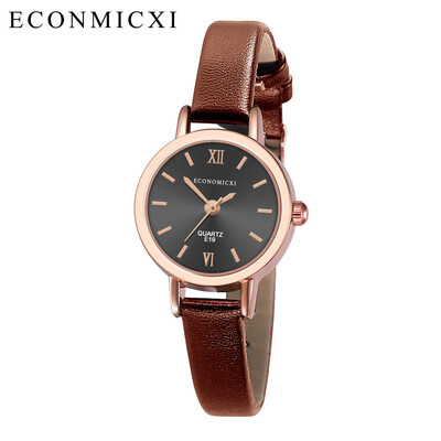 

New Product Women Watches Rose Border Dial Ladies Fashion Quartz Wristwatch Featured Leather Strap Clock Relojes Para Mujer