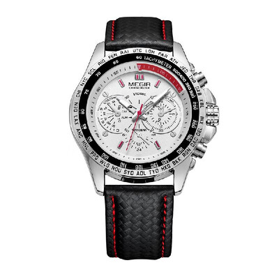 

MEGIR 1010G Luxury Business Big Large Face Quartz Men Watch 3ATM Waterproof Military Sports Luminous Male Watch Wristwatch with De
