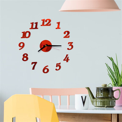 

JPGIF 3D DIY Roman Numbers Acrylic Mirror Wall Sticker Clock Home Decor Mural Decals
