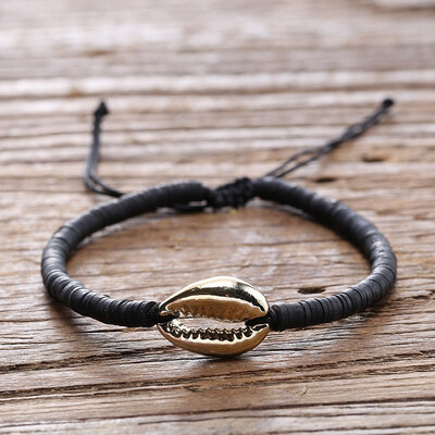 

8 Colors Handmade Shell Charm Bracelets Bangles Adjustable Braided Rope Resin Bracelets For Women Girls Summer Jewelry