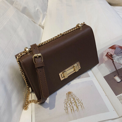 

Spring&summer port wind retro bag female 2019 new Korean version of the wild single shoulder slung texture sleek minimalist small square bag
