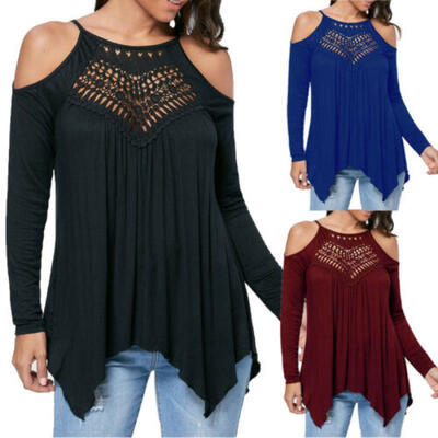 

Fashion Women Casual Off Shoulder Long Sleeve Loose Summer T-shirt Tops Blouse