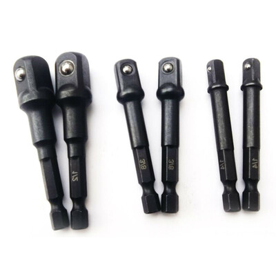 

6pcsSet 14" 38" 12" Socket Kit Adapter Drill Socket Drive Silver Gray