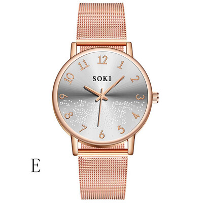 

Gobestart Men Fashion Unobtrusive Business Simple Personality Digital Dial Net Belt Watch