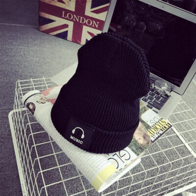 

Unisex Autumn Winter Warm Knitted Cap Beanie Ski Music Pattern Wool Men Women Hats