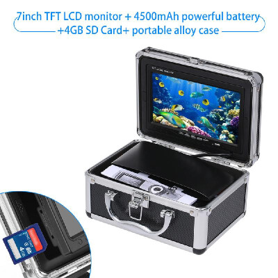 

15M Fish Finder Underwater Camera 7" Color Monitor 1200TVL CAM 12pcs White LED IP68 Waterproof with 4GB SD Card