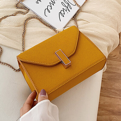 

Frosted small bag 2019 new solid color simple chain handbag fashion Korean shoulder Messenger bag