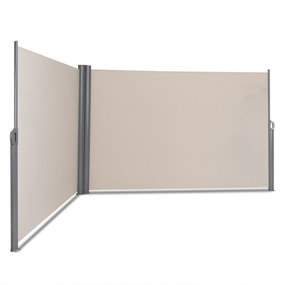 

237" x 71" Patio Retractable Double Folding Side Awning Screen Divider