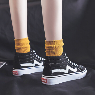

Fall 2019 new high canvas womens shoes Korean tide shoes Joker black cloth shoes net red super fire black board shoes