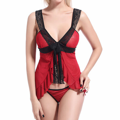 

Toponeto Women Sexy Ladies Lingerie Sleepwear Women Babydoll Robe Lace Dress