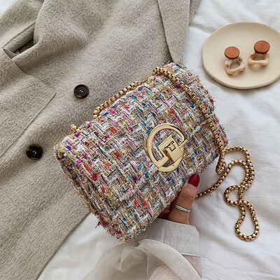 

Autumn new small bag female 2019 new wave Korean version of the wild Messenger bag chain bag fashion wool small square bag