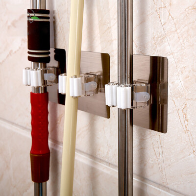 

〖Follure〗3Pcs Wall Mounted Mop Organizer Holder Brush Broom Hanger Storage Rack Kitchen