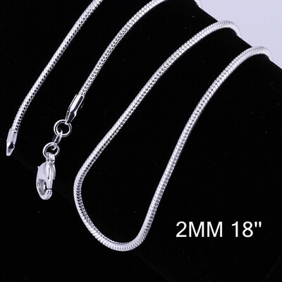 

16 Inch - 24 Inch Women Fashion Silver Plated Snake Chain Necklace Jewelry