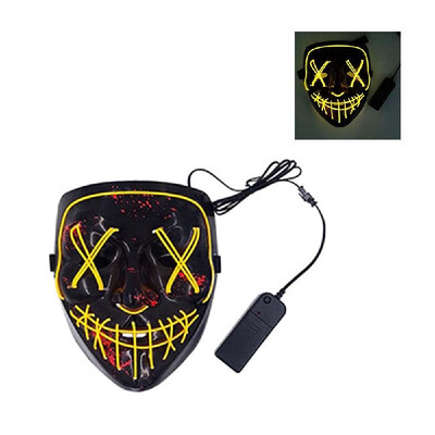 

LEDs Glowing Face Flash Masks Different Light Modes with Batterys Case Controller Head Cover for Halloween Festival Halloween Fest