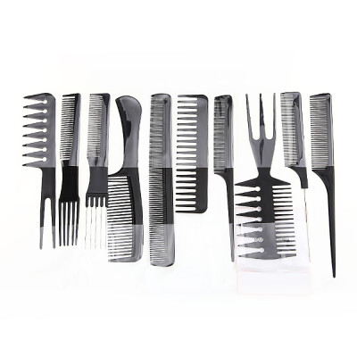 

〖Follure〗10 piece High Quality Hair Styling Comb Set Professional Black Brush Barbers