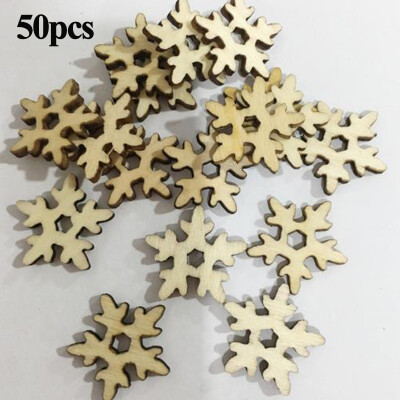 

50Pcs DIY Craft Christmas Xmas Wood Chip Hanging Pendant Ornaments Decor Home