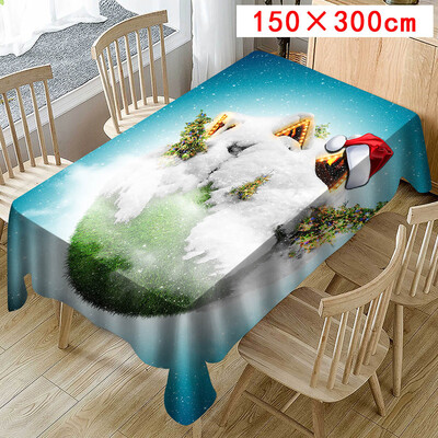 

Toponeto Christmas Tablecloth Print Rectangle Table Cover Holiday Party Home Decor